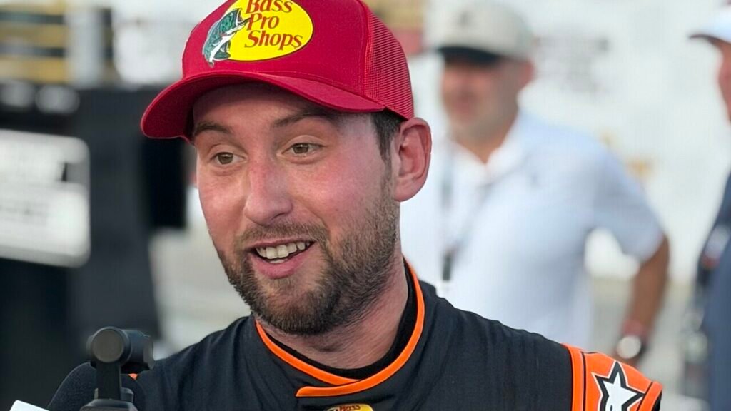 NASCAR Cup Series driver Chase Briscoe speaking to media at Las Vegas Motor Speedway in October 2026